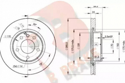 R BRAKE 78rbd29054 -  Тормозной диск